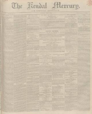 cover page of Kendal Mercury published on June 2, 1849