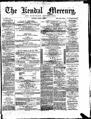 cover page of Kendal Mercury published on August 11, 1877