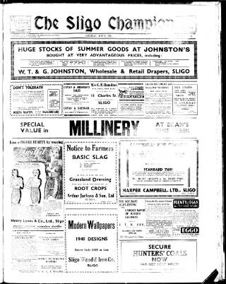 cover page of Sligo Champion published on June 1, 1940