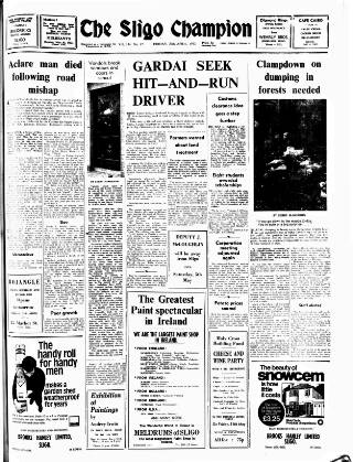 cover page of Sligo Champion published on April 27, 1973