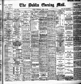 cover page of Dublin Evening Mail published on April 20, 1898