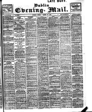 cover page of Dublin Evening Mail published on March 29, 1907