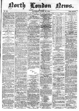 cover page of North London News published on April 23, 1864