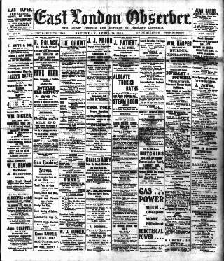 cover page of East London Observer published on April 19, 1913