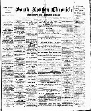 cover page of South London Chronicle published on April 26, 1879