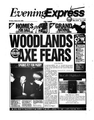 cover page of Aberdeen Evening Express published on March 29, 1996