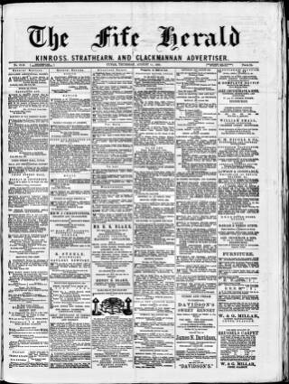 cover page of Fife Herald published on August 11, 1881