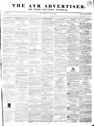 cover page of Ayr Advertiser published on May 2, 1844