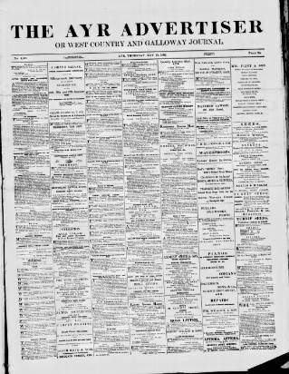 cover page of Ayr Advertiser published on May 19, 1892