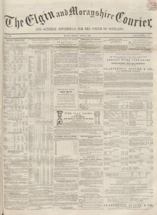 cover page of Elgin Courier published on June 2, 1865