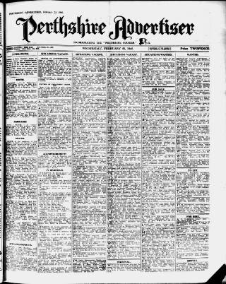 cover page of Perthshire Advertiser published on February 23, 1949