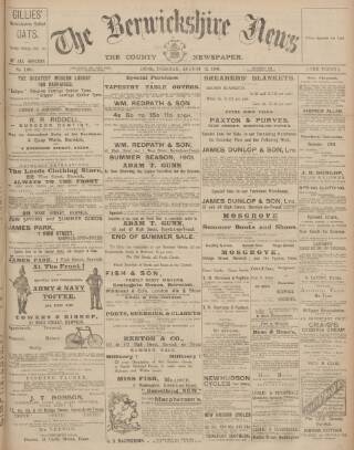 cover page of Berwickshire News and General Advertiser published on August 13, 1901