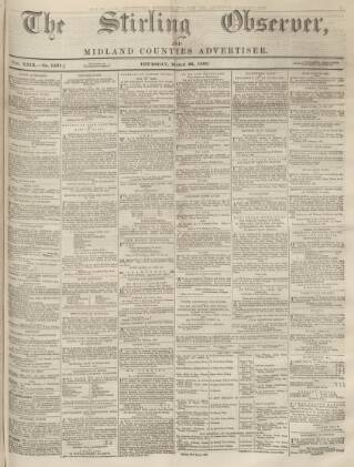 cover page of Stirling Observer published on March 29, 1866