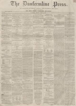 cover page of Dunfermline Press published on March 28, 1861