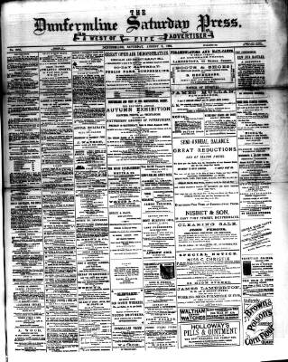 cover page of Dunfermline Saturday Press published on August 8, 1891