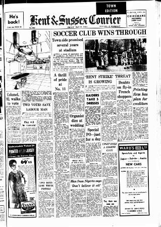 cover page of Kent & Sussex Courier published on May 10, 1968