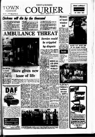cover page of Kent & Sussex Courier published on August 11, 1972