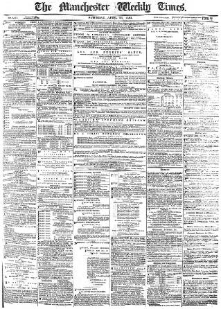 cover page of Manchester Times published on April 26, 1884