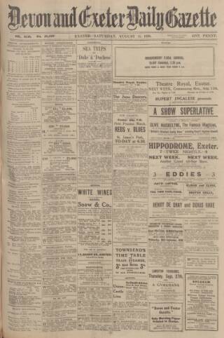 cover page of Exeter and Plymouth Gazette published on August 11, 1928