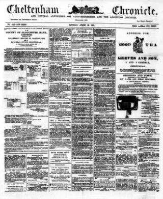 cover page of Cheltenham Chronicle published on August 13, 1892
