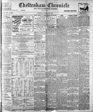 cover page of Cheltenham Chronicle published on April 19, 1902