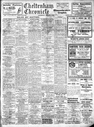 cover page of Cheltenham Chronicle published on March 1, 1919