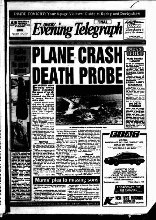cover page of Derby Daily Telegraph published on March 29, 1988