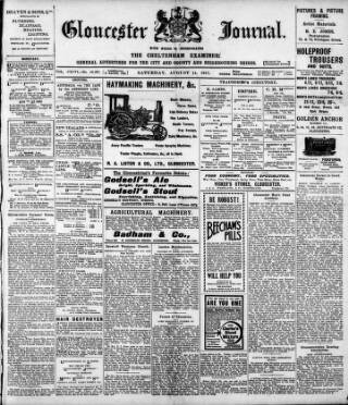 cover page of Gloucester Journal published on August 11, 1917