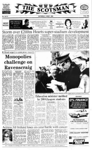 cover page of The Scotsman published on May 19, 1990