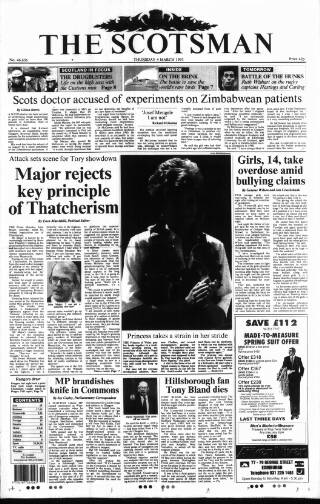 cover page of The Scotsman published on March 4, 1993