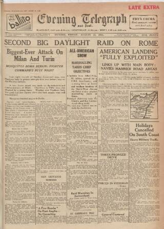 cover page of Dundee Evening Telegraph published on August 13, 1943