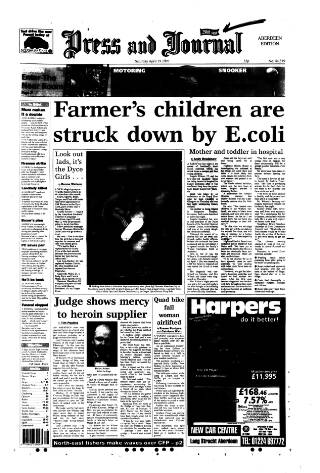 cover page of Aberdeen Press and Journal published on April 19, 1997