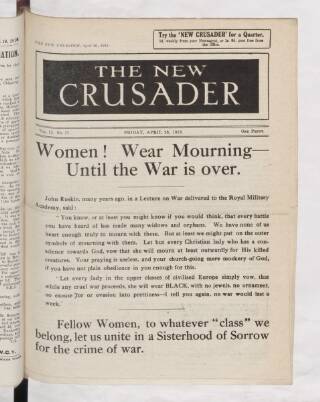 cover page of New Crusader published on April 26, 1918