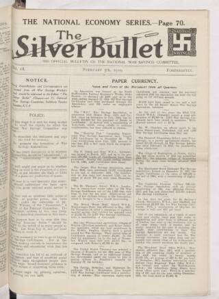 cover page of Silver Bullet published on February 5, 1919