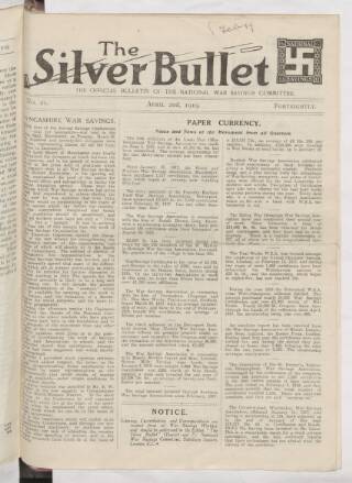 cover page of Silver Bullet published on April 2, 1919