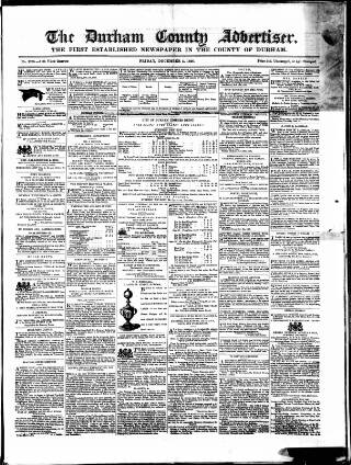 cover page of Durham County Advertiser published on December 5, 1856