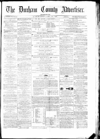 cover page of Durham County Advertiser published on April 19, 1867