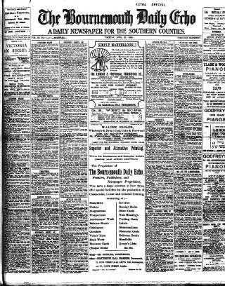 cover page of Bournemouth Daily Echo published on April 25, 1905