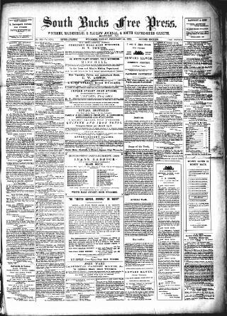cover page of South Bucks Free Press published on February 24, 1882