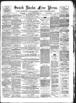 cover page of South Bucks Free Press published on April 21, 1882