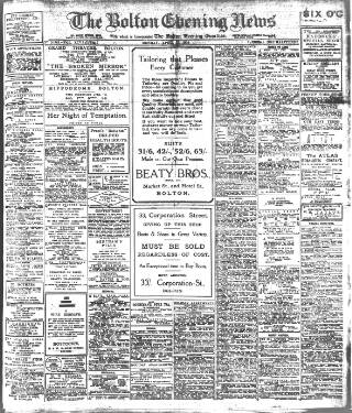 cover page of Bolton Evening News published on April 27, 1914