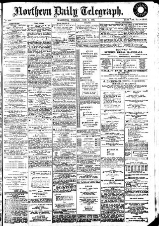 cover page of Northern Daily Telegraph published on June 1, 1909
