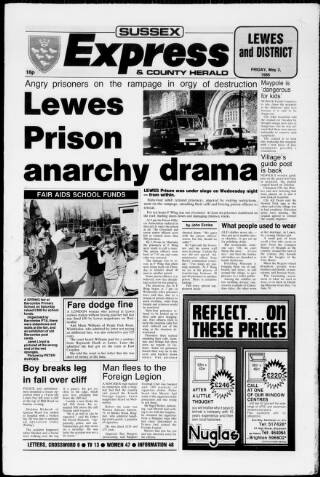 cover page of Sussex Express published on May 2, 1986