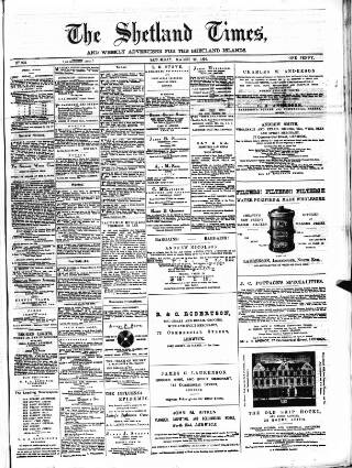 cover page of Shetland Times published on March 29, 1890