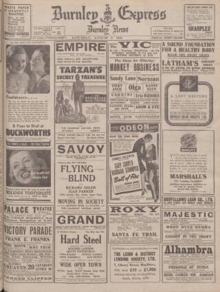 cover page of Burnley Express published on August 8, 1942