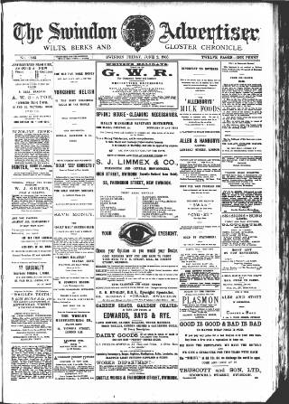 cover page of Swindon Advertiser and North Wilts Chronicle published on June 2, 1905