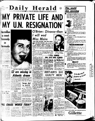 cover page of Daily Herald published on December 5, 1961