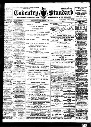 cover page of Coventry Standard published on December 5, 1913