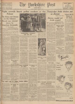 cover page of Yorkshire Post and Leeds Intelligencer published on April 27, 1948
