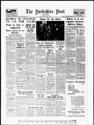 cover page of Yorkshire Post and Leeds Intelligencer published on June 1, 1951